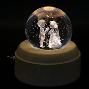 新婚水晶球音乐盒旋转八音盒新婚闺蜜同学结婚老婆周年礼物