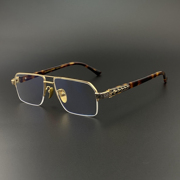 外贸小众眼镜框男女纯钛超轻半框方形商务，复古可配度数近视眼镜架