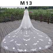 头纱韩式婚纱头纱3米双层遮面拖尾新娘，超长超宽头饰头纱
