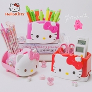 hellokitty笔筒创意时尚收纳盒，多功能欧式可爱卡通笔桶白色方形