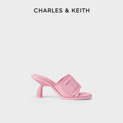 CHARLES&KEITH春夏女鞋CK1-60920340简约休闲高跟一字拖拖鞋女鞋