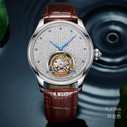士手表机械镂空镶钻皮带表，瑞士机芯品牌腕表，防水机械表男时尚