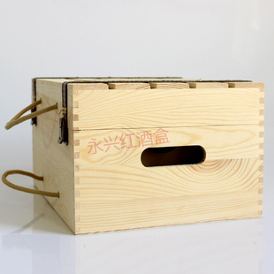 红酒木箱六支装葡萄酒礼盒定制红酒包装盒子实木质红酒木盒6支箱