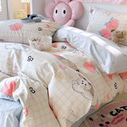 纯棉床上四件套卡通床单被套4件套全棉可爱被罩儿童床品三件套