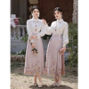 新中式马面裙伴娘服2024婚礼姐妹团礼服粉色套装夏季平时可穿