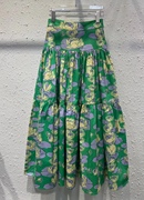 欧美时尚D家印花系列复古高腰裙长100厘米大摆显瘦半身长裙高品质