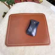 头层牛皮鼠标垫手工缝纫纯真皮皮料桌垫鼠标垫电脑台垫写字垫