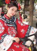 2024新中式国风今年奢华流行复古汉服清朝格格古装红色上衣马面裙