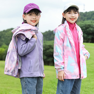 大女童春装冲锋衣外套七八12十二三13岁双胞胎闺蜜姐妹女孩冲峰衣