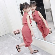 韩国女童夏季套装洋气童装儿童夏装网红时髦中大童小女孩两件套潮