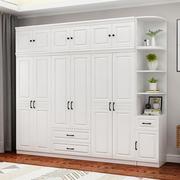 欧式衣柜家用卧室简易实木质白色，三门四门五门组合大衣橱