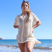 火凤凰-慕镂空针织绑绳沙滩罩衫海边度假比基尼外罩衫泳衣外