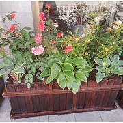 防腐木花箱户外庭院碳化木花盆长方形种植箱，大号木花槽阳台种菜箱