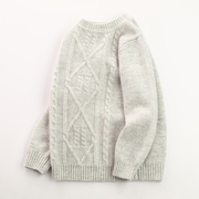 康赛妮100%纯山羊绒男童毛衣中低领女孩中大童加厚保暖针织童装冬