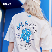 MLB 男女情侣运动T恤LIKE印花短袖休闲圆领宽松夏季TSL10