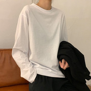 白色打底衫女秋季2023韩版女装洋气内搭纯色，学生长袖t恤女潮