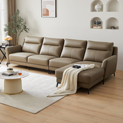 双虎 意式轻奢沙发小户型网红款客厅2024直排现代乳胶真皮沙发518