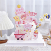 婴儿男孩女孩生日百日百天周岁，一岁满月蛋糕，装饰插件套装粉色蓝色