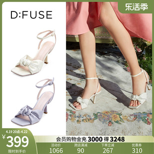 dfuse迪芙斯夏季羊皮，扭结细高跟，凉鞋女df22115117