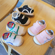 春秋季宝宝学步鞋0-3岁4男女童，布鞋子(布鞋子，)1软底透气婴幼儿防滑不掉跟2