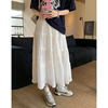 阿一 蕾丝白色蛋糕裙半身裙女夏季设计a字裙高腰长裙伞裙子仙女裙