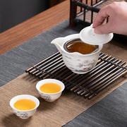 泡铁观音专用茶杯大号陶瓷功夫茶具泡茶碗手抓壶家用青花白瓷盖碗