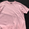 粉红色小码正肩纯色圆领短袖，t恤衫男女夏季港风体恤粉色休闲上衣