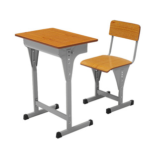 可调节升降桌椅多层板学生，课桌椅单人培训机构桌椅