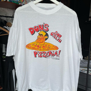 披萨先生街头小众复古vintage创意设计感慵懒风短袖，男女重磅棉t恤