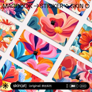 SkinAT适用于苹果电脑外壳保护膜 MacBook Air 15贴膜 Pro14/16创意背膜 苹果电脑锦瑟花境彩膜 3M材料背贴