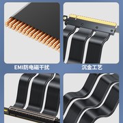 显卡延长线PCIE 4.0转接线PCIE x16转x16竖装支架X套装连接线双层