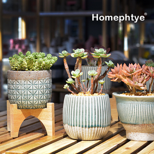 Homephyte陶瓷欧式复古多肉花盆花卉绿植蝴蝶兰兰花桌面美式乡村