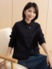 yun韫2023秋季女装娃娃，领拼色单排扣夹棉女外套，百搭棉衣1507