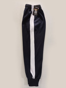 可中小学生男女校裤藏青色紧口长裤拼接4厘米白色宽边有兜棉