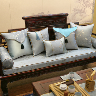 红木沙发坐垫中式实木，家具可拆洗刺绣，沙发垫古典罗汉床五件套垫子