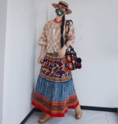 泰国原生态手工染色手工织布刺绣纯棉满绣上衣和服开衫外套女春秋