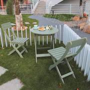 阳台茶桌椅餐桌户外桌椅实木庭院休闲防水耐腐桌椅可折叠桌椅套件