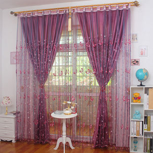 美容院隔断帘两层一起蕾丝，纱紫色遮光布装饰(布装饰)门帘窗帘美容店专用