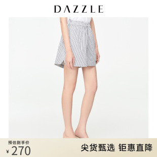 DAZZLE地素奥莱 复古运动条纹拳击短裤休闲裤女2D2Q1392A