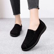老北京布鞋女鞋时尚款，一脚蹬单鞋，舒适软底上班黑色工作鞋妈妈鞋女