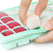 智慧夫人日式硅胶冰格带盖子创意，大冰块模具制冰盒辅食盒冷冻盒子