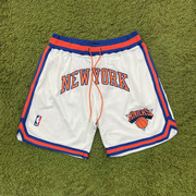 JUST DON纽约尼克斯队复古篮球裤巴雷特罗斯同款运动休闲网眼短裤