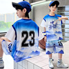 男童夏装球服套装洋气儿童夏季篮球服中大童运动短袖速干衣中国风