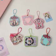 韩版卡通亚克力相框挂件少女，蝴蝶猫咪可放照片，钥匙扣学生追星挂件