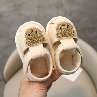 婴幼儿宝宝凉鞋男0-1岁5-8个月，软底棉布女婴儿，学步防滑防踢不掉鞋
