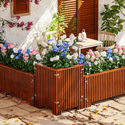高档户外防腐木花箱子长方形室外木质庭院大花盆种植箱木头种菜箱