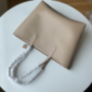 欧美外贸纯色牛皮两面购物袋原单女款托特大包，手提单肩电脑文件包