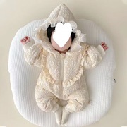 童装冬季婴儿连体衣棉服，婴幼儿加绒加厚棉袄女宝冬装衣服外出抱衣