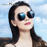 海伦凯勒偏光太阳镜女韩版大框墨镜司机专用眼镜H8827灰紫色N07（