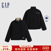 Gap男童秋冬季LOGO立领宽松廓形外套儿童装保暖夹克786432